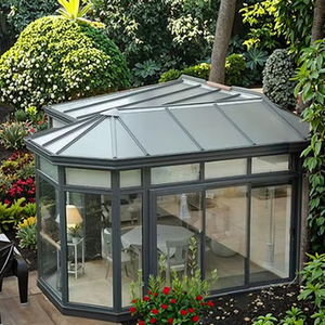 Véranda insonorisée en aluminium moderne pour jardin extérieur Usine directe à bas prix-Solaires de taille personnalisée Maisons pour villas Toit incliné - Product Image 6