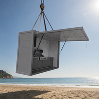 Barbecue portable moderne sans fumée en acier inoxydable pour extérieur avec système de purification des fumées, design îlot de cuisine