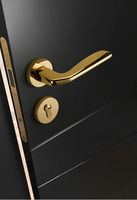 Serrure de porte mécanique à clé de haute qualité, design minimaliste silencieux, poignée de serrure pour porte intérieure en bois