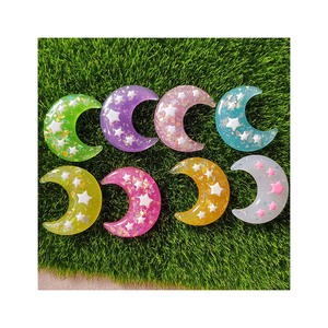 Cabochons plats en résine scintillante motif <span class=keywords><strong>lune</strong></span> Kawaii, fournitures artistiques, breloques décoratives, accessoires de bricolage - Product Image 6