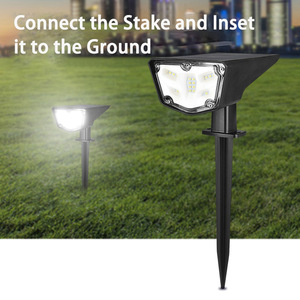 Outdoor IP67 Waterproof Dark Auto 2-in-1Yard Driveway Porch Walkway Patio Solar Garden LED Landscape SpotLight - Product Image 1
