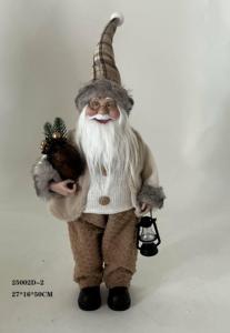 Père Noël debout de 18 pouces en blanc/kaki - Product Image 3