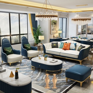 Estilo europeo moderno sofá italiano de diseños de lujo sofás de cuero, muebles de la sala para casa Hotel restaurante sofá - Product Image 3