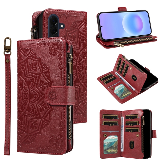 Multi-function Mandala Printed Case Pouch bag for Samsung Galaxy A07/A17/A27/A37/A57/A05/A05S Wallet stand case