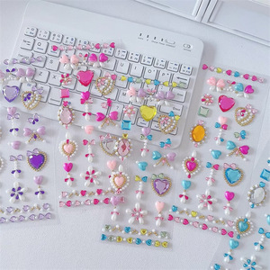 Fée <span class=keywords><strong>baguette</strong></span> autocollants enfants et filles coeur princesse vent décoratif visage autocollants scène maquillage clignotant cristal autocollants - Product Image 1