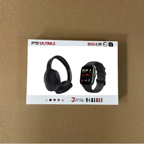 Hotsale P9 Ultra Smart Watch 7 Straps Earphone Full Touch Screen Watch with Headphone