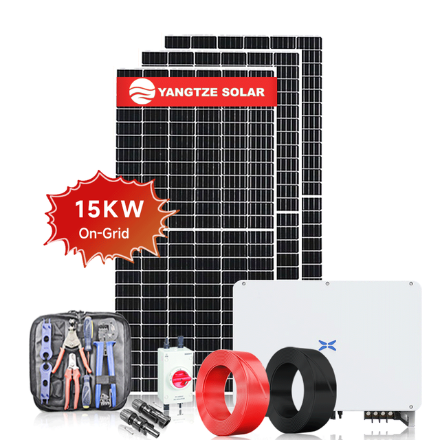 Yangtze Solar 15 kw on Grid Grid-tied Grid-connected Solar System for Home Use