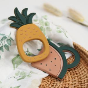 Ecológico bebé recién nacido silicona dentición sandía juguetes bebé silicona sonajeros <span class=keywords><strong>mordedor</strong></span> - Product Image 1