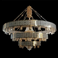 Grand lustre de luxe pour mosquée, or, projet islamique, éclairage marocain, lampe musulmane, éclairage d'église, salon