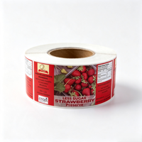 Autocollants adhésifs en vinyle imperméables de qualité alimentaire, étiquettes personnalisées pour pots de confiture de fraises, étiquettes d'emballage pour confiture de fruits faite maison