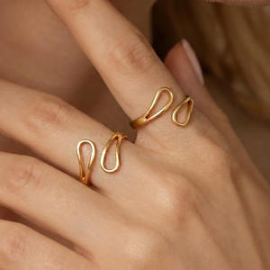 Wholesale Price Fashionable Stainless Steel Jewelry Custom Simple <strong>Ladies</strong> <strong>Gold</strong> Plated <strong>Ring</strong> Crystal Diamond Steel <strong>Gold</strong> <strong>Rings</strong> Women - Product Image 3