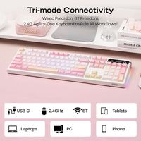 Clavier mécanique pleine taille OEM ODM TH108 PRO avec écran et bouton rotatif, clavier de jeu sans fil avec batterie 10000 mAh, joint crémeux, échange à chaud