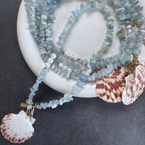 <span class=keywords><strong>Collana</strong></span> Estiva Personalizzata con Ciondolo in Conchiglia Naturale, <span class=keywords><strong>Perle</strong></span> d'Acqua Dolce e Pietre Preziose per <span class=keywords><strong>Donna</strong></span> - Product Image 4