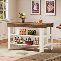Table de bar Tribesigns avec étagères de rangement, armoire de bar de style farmhouse de 55,1 pouces pour la cuisine et la salle à manger
