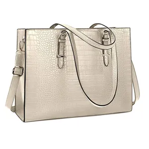 Luxury Ladies Laptop Bag Computer Handbag Leather Briefcase Professional Shoulder Bag Ladies Business Large Capacity Office Bag