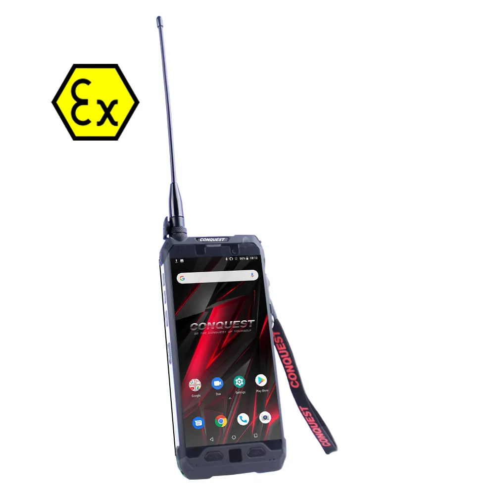 هاتف "CONQUEST S19" مقاوم للانفجار, جهاز محطة "CONQUEST S19" مضاد للانفجار ، جهاز طرفي ذكي للهواتف المحمولة الوعرة PTT الخاصة بالمسحوق وطحن منطقة العمل