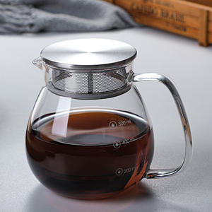 Théière en verre écologique de style japonais moderne, simple, faite à la main, avec infuseur et couvercle, résistante à la chaleur, pour utilisation en café - Product Image 4