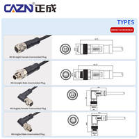 Fiche à code A surmoulée M9 2 3 4 5 6 7 Connecteur à angle droit mâle femelle à 8 broches 2 3 prises avec fil PVC non blindé