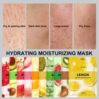 Masque facial en tissu à l'aloe vera, citron et acide hyaluronique pour le soin à domicile : hydratant, éclaircissant, réparateur, régulateur de sébum et apaisant
