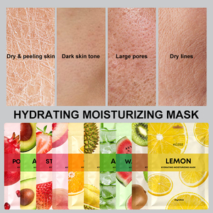 Produits de soin du <span class=keywords><strong>visage</strong></span> ODM, <span class=keywords><strong>masque</strong></span> facial à l'aloe vera, <span class=keywords><strong>masque</strong></span> en feuille <span class=keywords><strong>hydratant</strong></span>, réparateur, apaisant, anti-rougeurs, à la citronne, à l'orange, à la fraise - Product Image 4