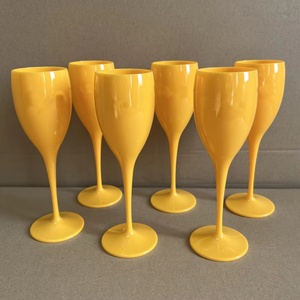 Copas de champán personalizadas, copas de vino al por mayor, copas de plástico transparentes, amarillas y blancas, juego de copas de vino para boda - Product Image 6