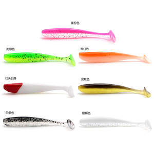 Señuelo blando Aohu con cola en T de 10 cm para pesca de lubina en agua dulce, cebo de fondo. - Product Image 1