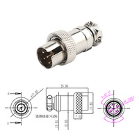 GX16 Factory Aviation Plug Socket Réversible De 2-8-core Multi-core, Optional Gold-plated Copper Pins, Opening Size 16mm