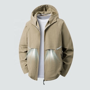 Ensemble de survêtement sportif pour <span class=keywords><strong>homme</strong></span>, coupe-vent, 2 pièces, réfléchissant, zippé, en nylon, streetwear, léger, résistant à l'eau, avec <span class=keywords><strong>capuche</strong></span> - Product Image 2