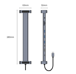 Hub de base de expansión 10 en 1 3,0 para <span class=keywords><strong>Huawei</strong></span> USB 3,0 PD Carga de aluminio para 10 1 estación de acoplamiento tipo C para computadora portátil - Product Image 6