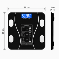 Báscula Digital de Baño, Plataforma Compacta y Resistente, Pies Antideslizantes, Espejo de Vidrio, Pantalla LED, Capacidad de Pesaje
