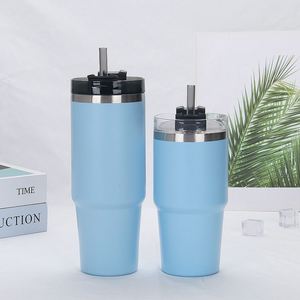 Gobelet isotherme sous vide en acier inoxydable de 20 oz pour sports de plein air, tasse de voyage pour voiture avec paille, pour eau et boissons de fitness - Product Image 5