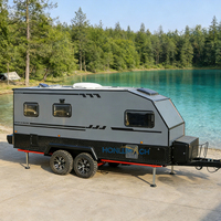 Caravane de luxe tout-terrain HONLU avec intérieur personnalisé, panneau solaire, utilisation quatre saisons