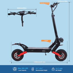 Scooter Eléctrico de Dos Ruedas con Motor de 1200W*2, Batería de Litio, Plegable, Inteligente, Resistente al Agua, Unisex, Velocidad Máxima de 60km/h, Disponible en UE y EE. UU. - Product Image 6
