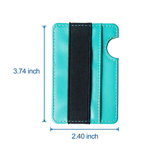Funda trasera para teléfono de cuero PU personalizada con tarjetero, tarjetero horizontal, accesorios para teléfono móvil, adhesivo 3M para teléfono - Product Image 2