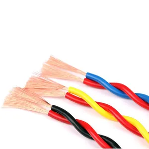 Copper Conductor ZR RVS Cable Wire Twisted Pair PVC Insulated 1.5mm 2 Core Fire Alarm Cable Electrical wire