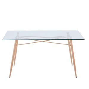 Bianco Doppia <span class=keywords><strong>Plexiglass</strong></span> Moderna In Fibra di vetro Basi Piano In Vetro Tavolo Da Pranzo - Product Image 2