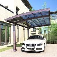 Cochera con Puerta de Entrada, Diseño Seguro, Almacenamiento Impermeable, Refugio de Aluminio para Estacionamiento y Herramientas