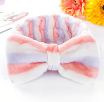 Spa bathing bowknot head wraps women fleece hair large bow facial skin care makeup headband