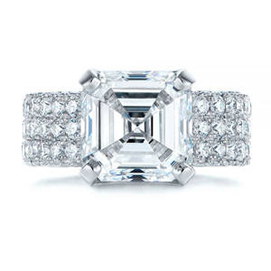 Bague Fine Jewelry Bague de fiançailles en argent sterling 925 avec zircon cubique blanc coupe princesse - Product Image 1