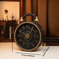 Sac à main de luxe de créateur pour femme, en forme d'horloge steampunk, rond, créatif et original, avec poignée supérieure, porté épaule et bandoulière