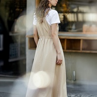Robes pour femmes Maden – Robe de travail légère et ample, respirante, coupe trapèze, avec ceinture, salopette à fente latérale, robe d'extérieur d'été, tendance 2026