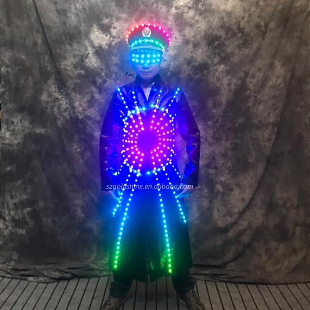 Full Colors LED Light-Up Costumes for Festival Night Party Dance Luminous Clothing for Valentine's Day Props