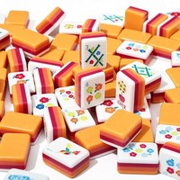 Mahjong américain en acrylique orange transfrontalier, quatre couches, couleurs assorties, mini portable, divertissement et loisirs, marque Taixing