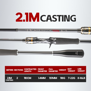 <span class=keywords><strong>Canne</strong></span> à pêche spinning de haute qualité 2,1m 2,4m, <span class=keywords><strong>canne</strong></span> à lancer 2 sections ML en carbone ultra-léger, cannes à leurres 8-16LB pour la pêche en mer - Product Image 2