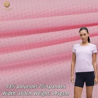 Tissu en maille respirant extensible dans les quatre sens, 145 GSM, 93 % polyester, 7 % élasthanne, pour vêtements de sport – Vente en gros