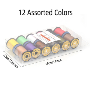 12 Uds. Colores surtidos 8/0 hilo trenzado para atar moscas línea de alta resistencia Midge Ninfa Streamer trucha señuelos de peces Material de atado - Product Image 3