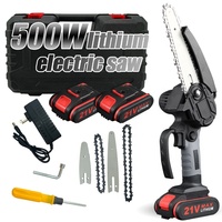 Scie à chaîne électrique au lithium portable 18V 4 pouces 6 pouces Petite scie à chaîne sans fil rechargeable Bricolage Travaux du bois à domicile Alimentée par batterie