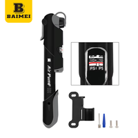 Pompe à châssis portable BAIMEI pour mini-vélo avec manomètre haute pression pour valves françaises/américaines - Valve intelligente 120 PSI étanche