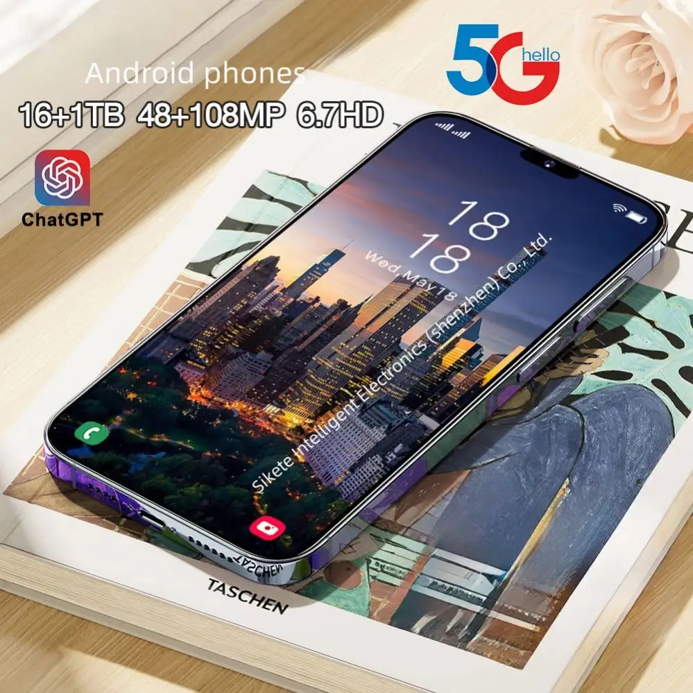 2023 téléphone 15 Pro Max 6.7 pouces Original plein écran WIFI BT FM GPS I15 Smartphone 12GB + 512GB Android 4G 5G téléphone portable