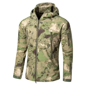 Factory Outdoor Men Waterproof Camouflage Winter Hunting Coats Shark Skin Soft Shell Tactical Jackets